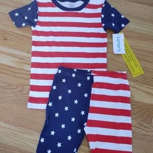 NWT Carter's Patriotic 2 Piece Shirt and Shorts Set 3T